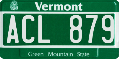VT license plate ACL879