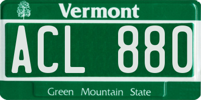 VT license plate ACL880