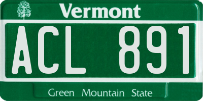 VT license plate ACL891
