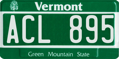VT license plate ACL895