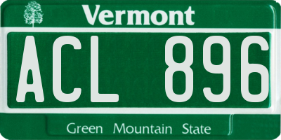 VT license plate ACL896