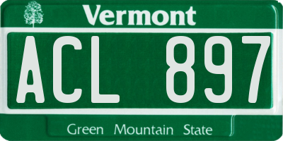VT license plate ACL897