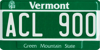 VT license plate ACL900