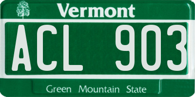 VT license plate ACL903