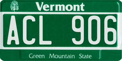 VT license plate ACL906