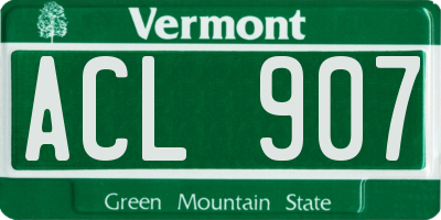 VT license plate ACL907