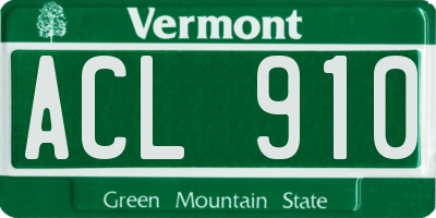 VT license plate ACL910