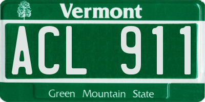 VT license plate ACL911