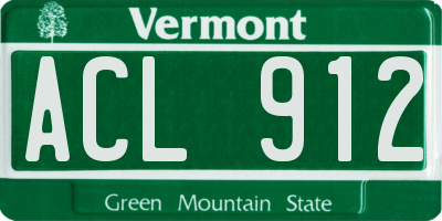 VT license plate ACL912