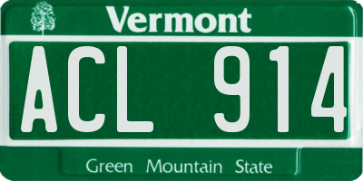 VT license plate ACL914