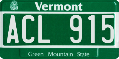 VT license plate ACL915