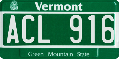VT license plate ACL916