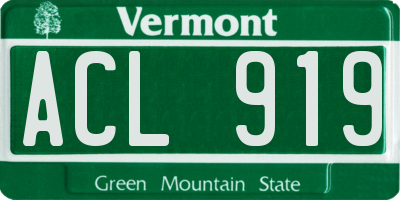 VT license plate ACL919