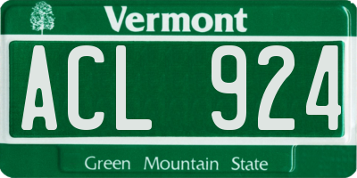 VT license plate ACL924