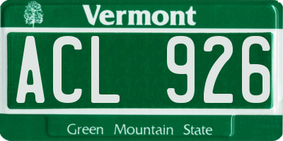 VT license plate ACL926