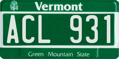 VT license plate ACL931