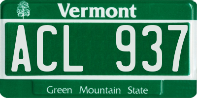 VT license plate ACL937