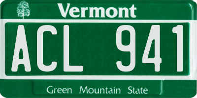 VT license plate ACL941