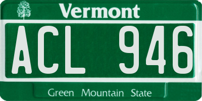 VT license plate ACL946