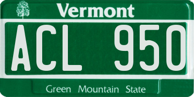 VT license plate ACL950