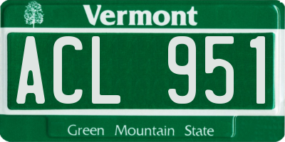 VT license plate ACL951