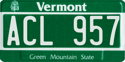 VT license plate ACL957