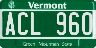 VT license plate ACL960