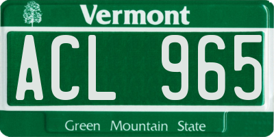 VT license plate ACL965