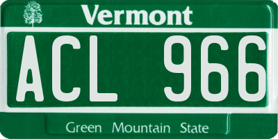 VT license plate ACL966