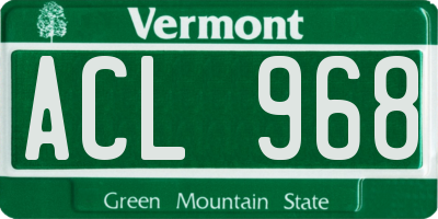 VT license plate ACL968