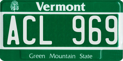 VT license plate ACL969