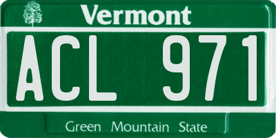 VT license plate ACL971
