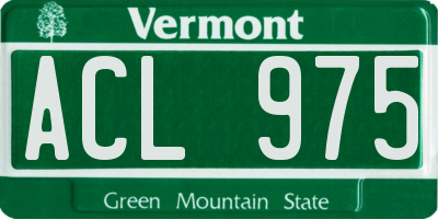 VT license plate ACL975
