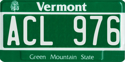 VT license plate ACL976