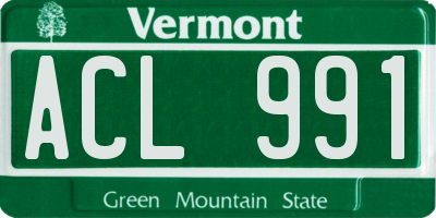 VT license plate ACL991