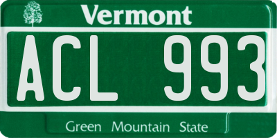 VT license plate ACL993