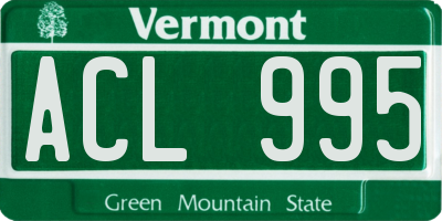VT license plate ACL995
