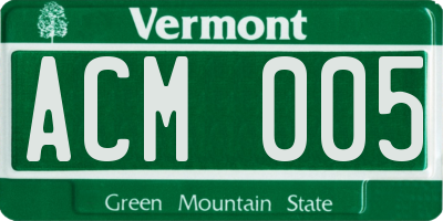VT license plate ACM005
