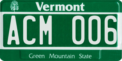 VT license plate ACM006