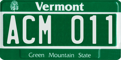 VT license plate ACM011