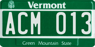 VT license plate ACM013