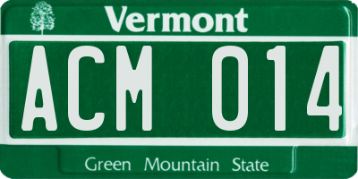 VT license plate ACM014