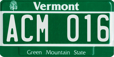 VT license plate ACM016