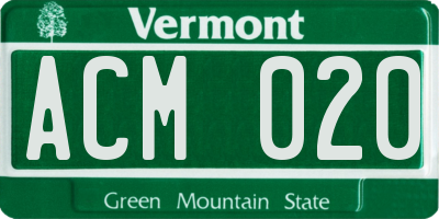 VT license plate ACM020