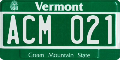 VT license plate ACM021