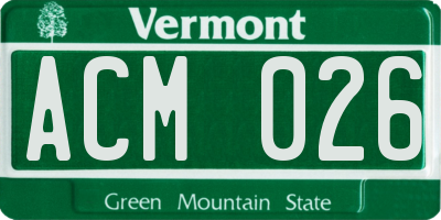 VT license plate ACM026