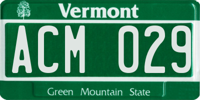 VT license plate ACM029