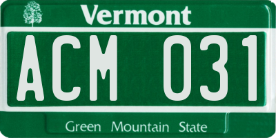 VT license plate ACM031