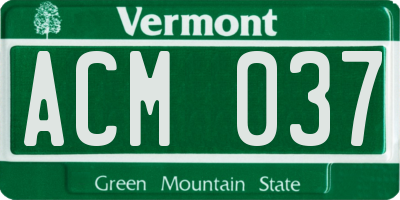 VT license plate ACM037