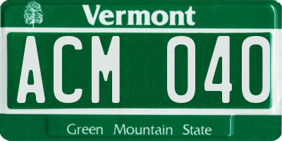 VT license plate ACM040